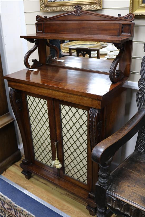 A Regency mahogany chiffonier, W.2ft 6in.